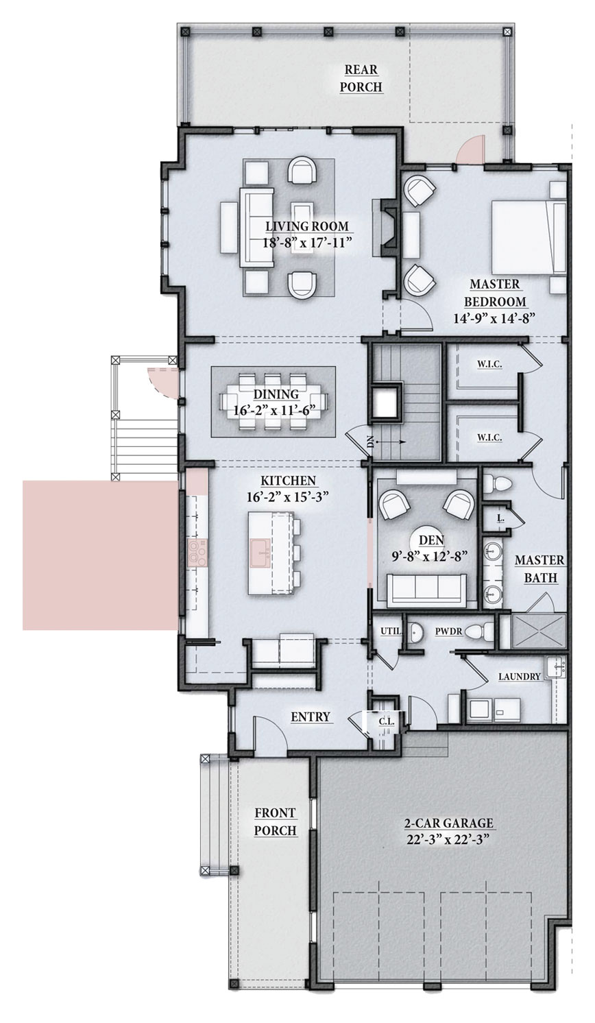 Westerly Floor Plan Main Level Villages Mount Hope Bay RI
